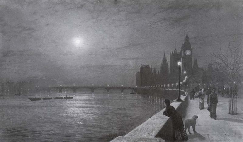 Atkinson Grimshaw Reflections on the Thames Westminster